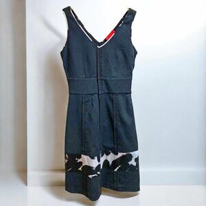 LAVIA 18 by Piazza Sempione Black Double V Neck Sleeveless Midi Dress‎